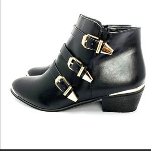 Reneeze BEAUTY-02 Women's Pull on Ankle Booties on Stacked Heel